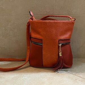 Burnt orange fashion handbag
